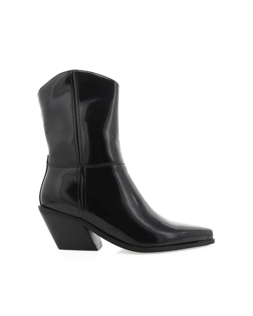 Perrie | Black Boots Billini 6 Black Semi Patent 