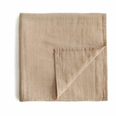 Muslin Swaddle Blanket Organic Cotton (Pale Taupe) | Mushie - Baby Swaddles + Bedding
