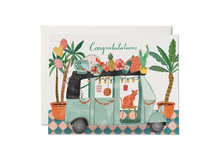Party Tuktuk Greeting Cards Red Cap Cards 