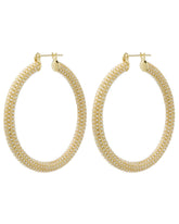 Pave Amalfi Hoops - Gold & Pearl Earrings Luv Aj 