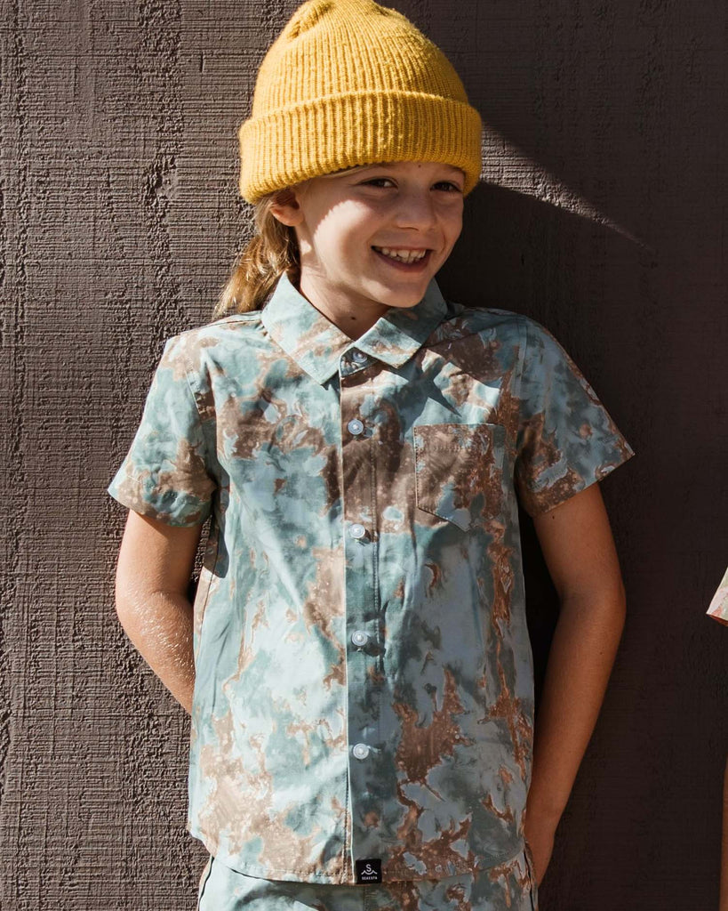 Sea Abyss Button Up Shirt | Turquoise Shirts & Tops Seaesta Surf 