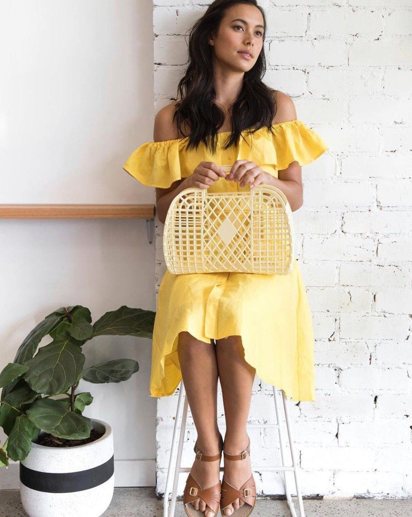 Retro Basket - Large Yellow | Sun Jellies Women's handbag