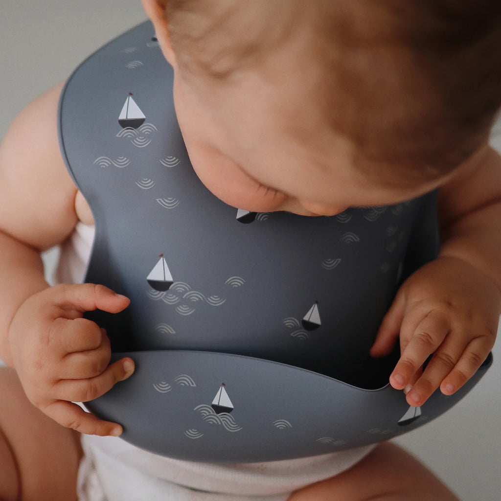 Silicone Baby Bib | Boat | Mushie - Baby Feeding Accessories