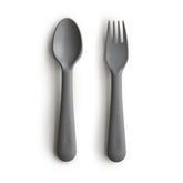 Fork and Spoon Set (Smoke) Baby Accessories Mushie 