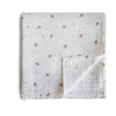 Muslin Swaddle Blanket Organic Cotton (Sparrow) | Mushie - Baby Swaddles + Bedding