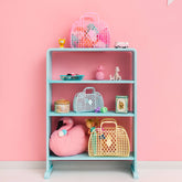 Retro Basket - Blue - Bubblegum Pink - Yellow | Sun Jellies Women's handbag
