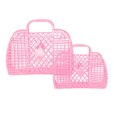 Retro Basket - Mini Me Bubblegum Pink | Sun Jellies Women's handbag