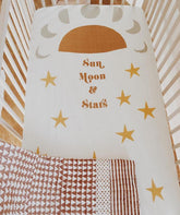 Sun, Moon, and Stars Organic Cotton Crib Sheet