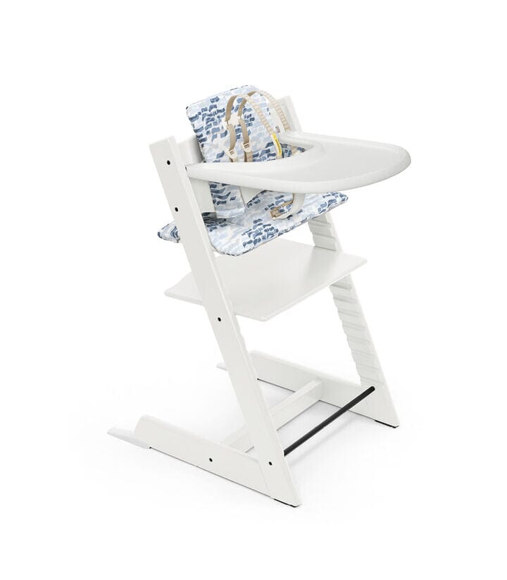 Tripp Trapp® High Chair and Cushion with Stokke® Tray | Waves Blue