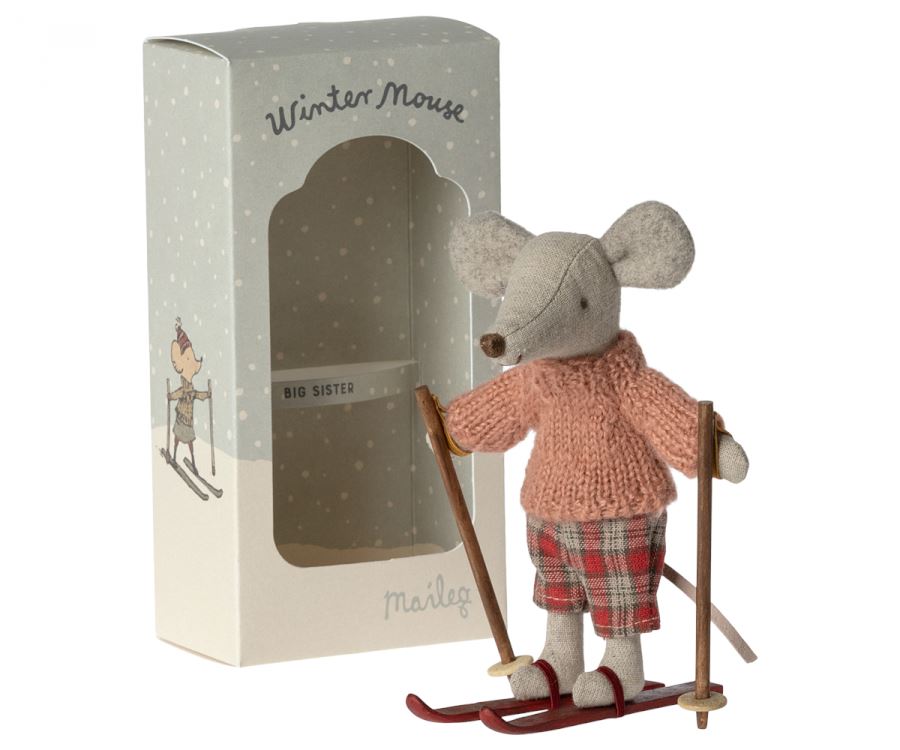 Winter mouse with ski set, Big sister Maileg 