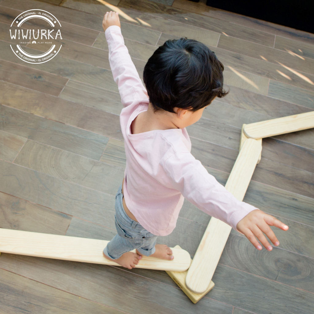 WOODEN BALANCE BEAM FOR KIDS by Wiwiurka Toys Wiwiurka Toys Natural 