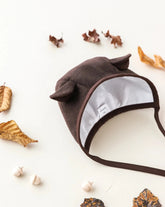 Wool Brown Bear Bonnet Cotton-Lined | Briar Baby - Baby & Toddler Bonnets