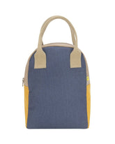 Zipper - Block Navy Mango | Fluf - Sustainable Bags