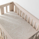 Babyletto | Mini Crib Sheet in GOTS Certified Organic Muslin Cotton | Oat Stripe