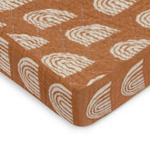 Babyletto | Quilted Changing Pad Cover in GOTS Certified Organic Muslin Cotton | Terracotta Rainbow