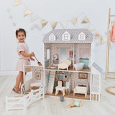 Olivia's Little World - Dreamland Farm house 12" Doll House - White / Grey | Teamson Kids