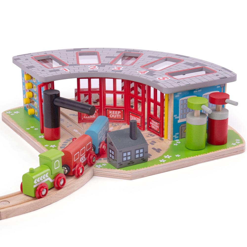 Five Way Engine Shed by Bigjigs Toys US Bigjigs Toys US 