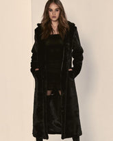 Black Bird Coat Faux Fur Unreal Fur