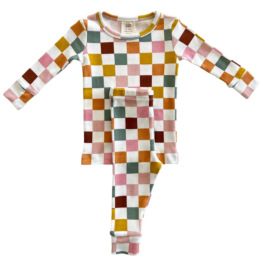 Cake Pop Checkerboard | Organic 2-Piece Set Pajamas SIIX Collection 