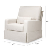 Crawford Pillowback Comfort Swivel Glider - Cream Eco-Weave