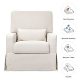 Crawford Pillowback Comfort Swivel Glider - Cream Eco-Weave Rocking Chairs NAMESAKE 