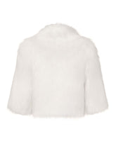 Desire Cropped Jacket - Ivory Faux Fur Unreal Fur 