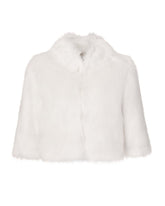 Desire Cropped Jacket - Ivory Faux Fur Unreal Fur 