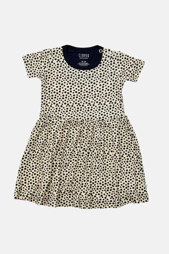 Stretchy Short Sleeve Twirl Dress - Dots by Clover Baby & Kids Clover Baby & Kids 