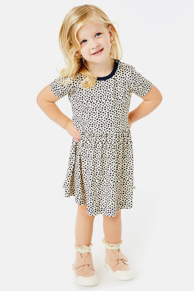 Stretchy Short Sleeve Twirl Dress - Dots by Clover Baby & Kids Clover Baby & Kids 