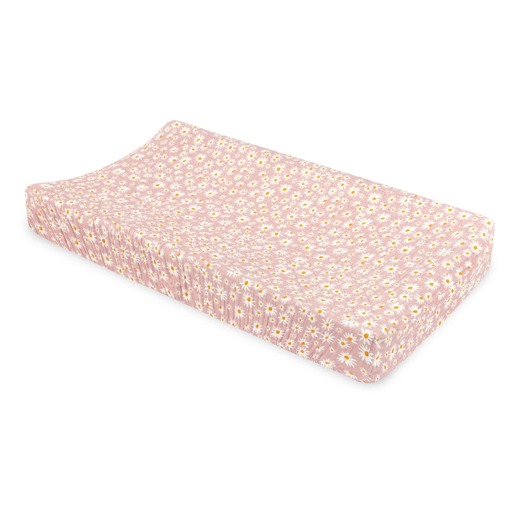 Babyletto | Quilted Changing Pad Cover in GOTS Certified Organic Muslin Cotton | Daisy