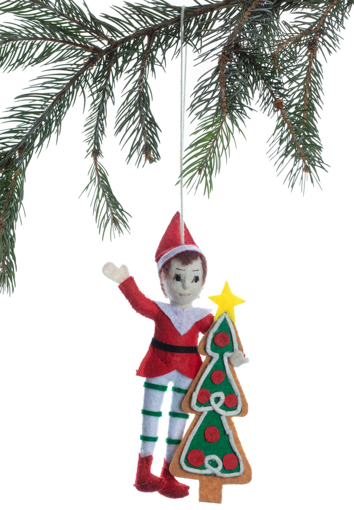 Elf X-Mas Tree Holiday Ornaments Silk Road Bazaar 