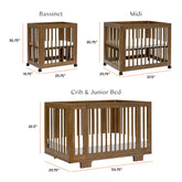 Babyletto | Yuzu 8-in-1 Convertible Crib with All-Stages Conversion Kits | Natural Walnut