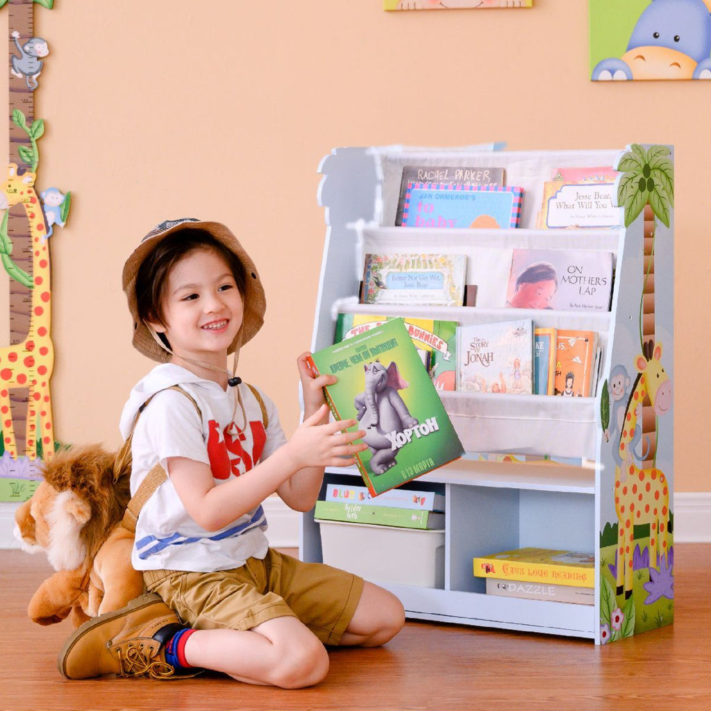 Fantasy Fields by Teamson Kids - Sunny Safari Book Rack Storage Kids Display Bookshelf Toy Storage Teamson Kids 