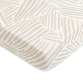 Babyletto | Mini Crib Sheet in GOTS Certified Organic Muslin Cotton | Oat Stripe
