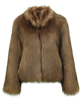 Fur Delish Jacket in Mocha Faux Fur Unreal Fur