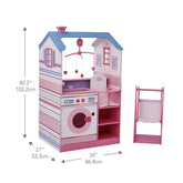 Olivia's Little World - Olivia's Classic Doll Changing Station Dollhouse - White / Gold | Teamson Kids