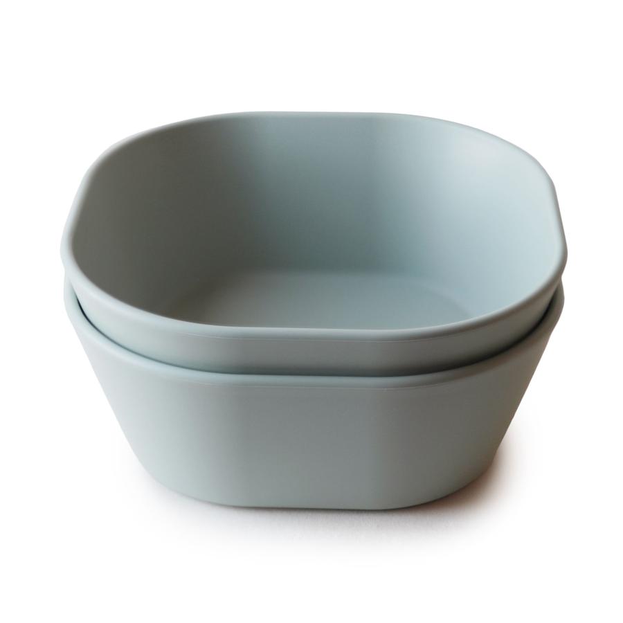 Square Dinnerware Bowl, Set of 2 (Sage) Baby Accessories Mushie 