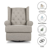 Harbour Electronic Recliner and Swivel Glider - Grey Eco-Weave Rocking Chairs NAMESAKE 