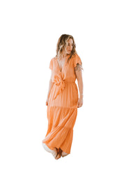 Tie Maxi Dress | Daisy Peach Dresses Bohemian Mama The Label 