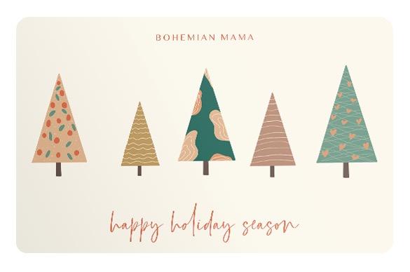 Gift Card-Holiday Trees Gift Card Bohemian Mama 