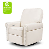 Linden Electronic Recliner and Swivel Glider - Cream Eco-Weave