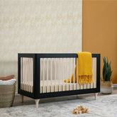 Lolly 3-in-1 Convertible Crib - Black / Washed Natural Cribs & Toddler Beds Babyletto 