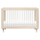 Lolly 3-in-1 Convertible Crib with Toddler Bed Conversion Kit | Washed Natural/Acrylic Crib Babyletto Washed Natural/Acrylic M 