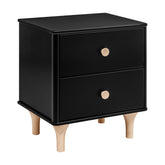 Babyletto Lolly Nightstand w/ USB Port | Black and Washed Natural