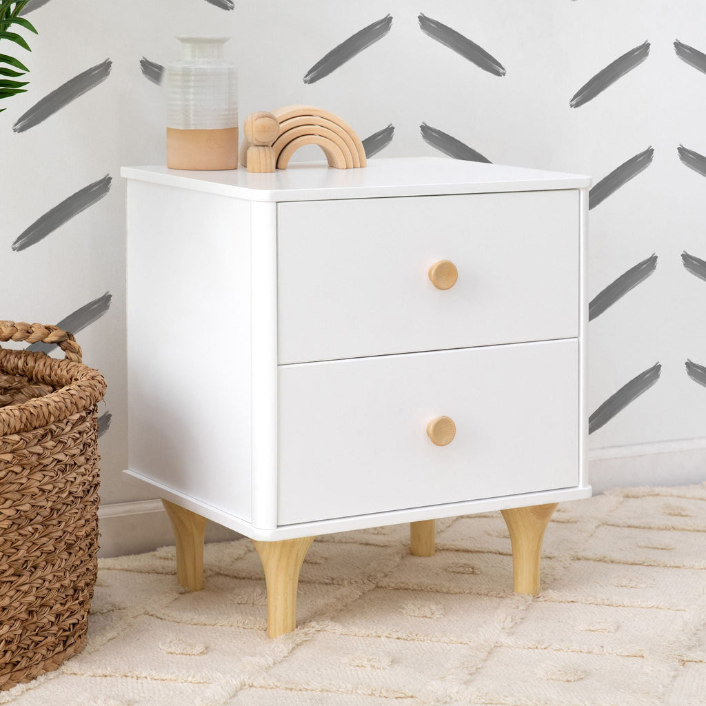 Babyletto Lolly Nightstand w/ USB Port | White and Natural