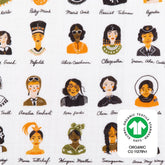 Mini Crib Sheet in GOTS Certified Organic Muslin Cotton | Women In History