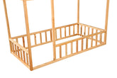 Montessori House Bed with Rails - Crib Size - Raw Wood 2 Mama Bees 