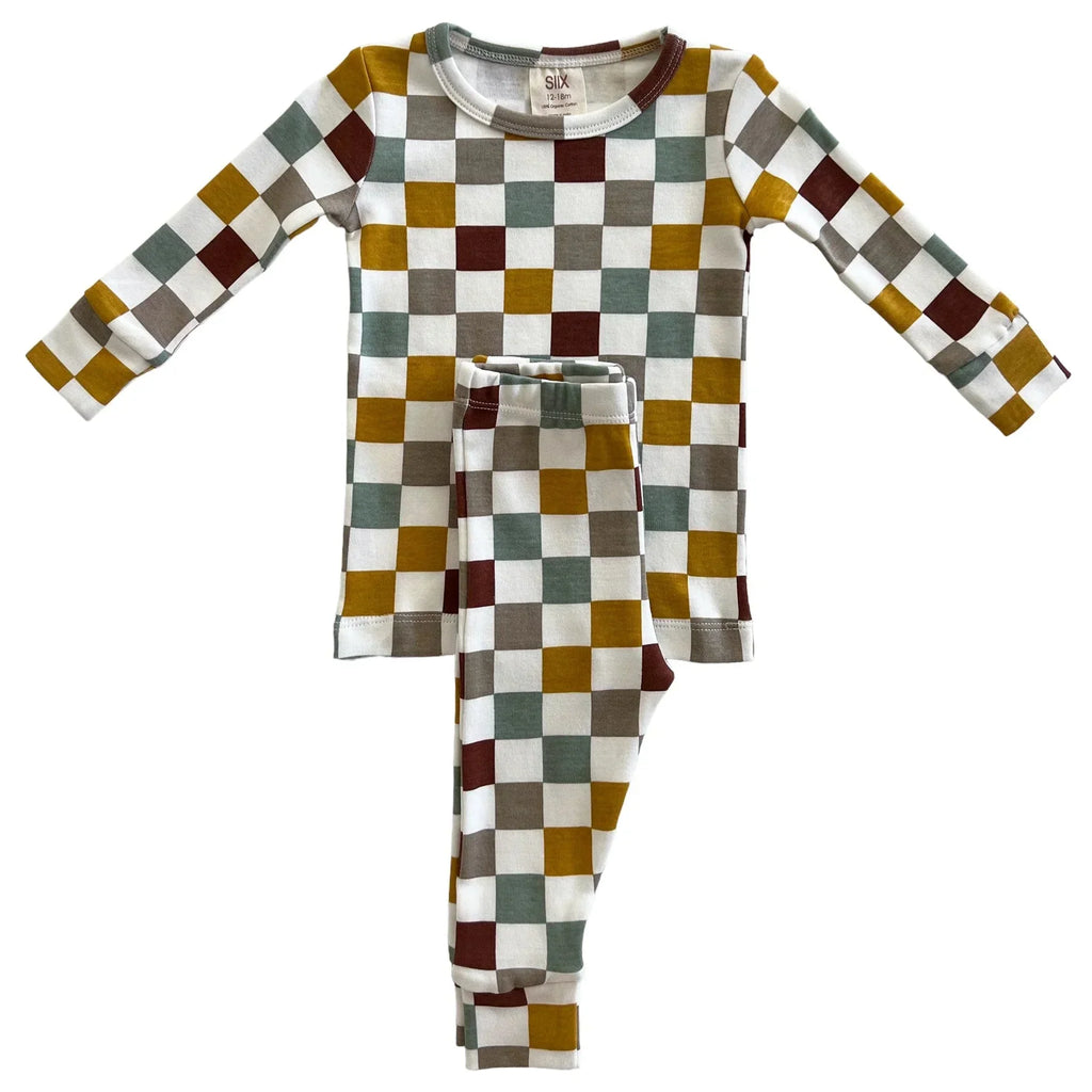 Cannoli Checkerboard | Organic 2-Piece Set Pajamas SIIX Collection 