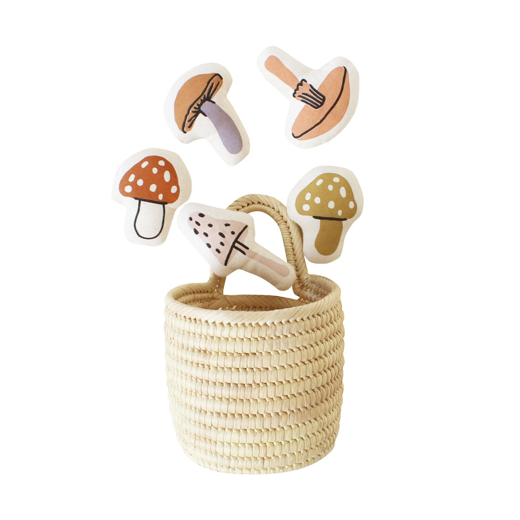 mini mushroom basket Woven Basket Imani Collective 
