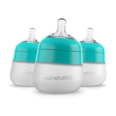 Flexy Silicone Baby Bottle - 5oz & 9oz by Nanobébé US Nanobébé US Teal 5 oz. 3-Pack